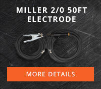 Miller 2/0 50ft Electrode & 50ft work cables #173851