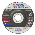 SAIT 4-1/2x1/4x7/8 A24N Fast Grinding Metal/Stainless No Hub Type 27 Grinding Wheels #20060 (25 pack)
