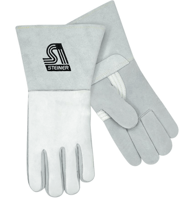 Steiner Industries Premium Grain Elkskin Back, Reverse Grain Elkskin Palm Stick Welding Gloves - Nomex® Lined Back #7500