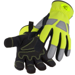SPANDEX AND SYNTHETIC LEATHER REINFORCED HI-VIS ERGONOMIC GLOVES