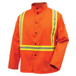 Safety Welding Jacket with FR Triple Trim Tape, Orange
