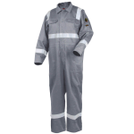 9 OZ FLAME-RESISTANT COTTON REFLECTIVE TAPE COVERALLS (GRAY)