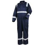 9 OZ FLAME-RESISTANT COTTON REFLECTIVE TAPE COVERALLS (NAVY)