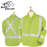 Black Stalion TruGuard™ 200 FR Cotton Welding Jacket, Reflectives - 30" #JF1012LM