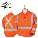 Black Stallion TruGuard™ Orange 200 FR Cotton Welding Jacket, Reflectives - 30" #JF1012-OR