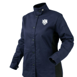 AngelFire® Women's FR Cotton Welding Jacket, Navy & Black #JF1015-NB