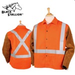 Black Stallion Orange FR Cotton & Cowhide Hybrid™ Jacket, Reflectives - 30" #JH1012OR