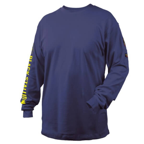 Black Stallion FR Cotton Knit Long-Sleeve T-Shirt Navy #TF2510NV