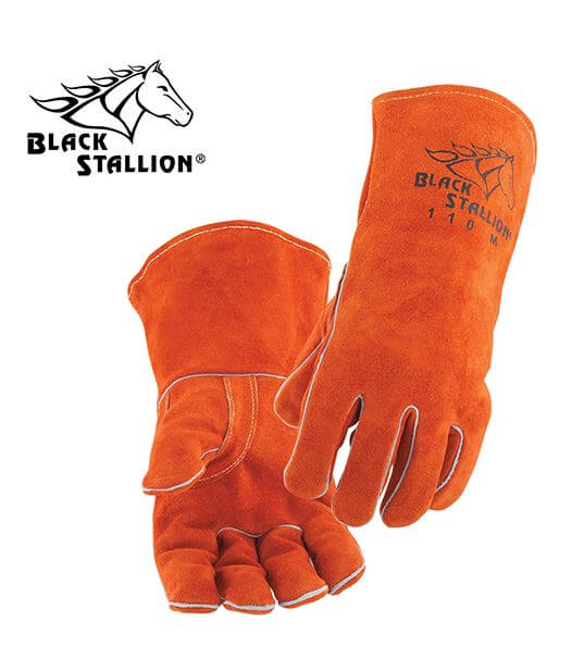 110L Large Black Stallion Stick Welding Gloves 