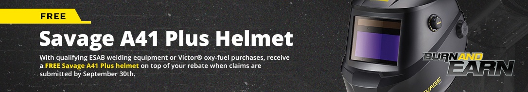 Free Savage A41 Plus Welding Helmet with ESAB Purchase