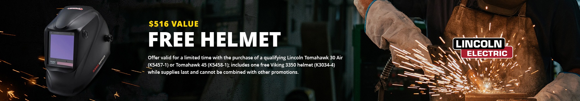 free helmet with lincoln tomahawk
