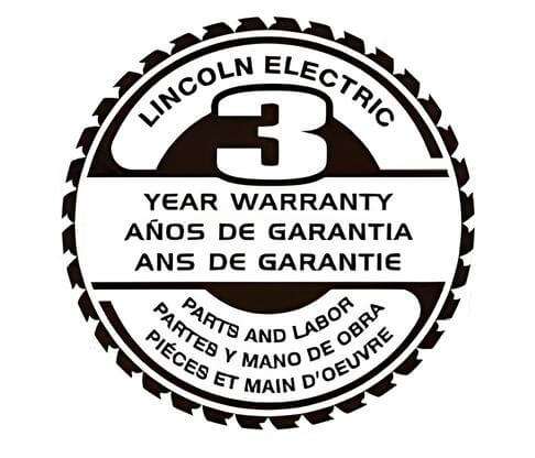 Lincoln Electric 3-year warranty