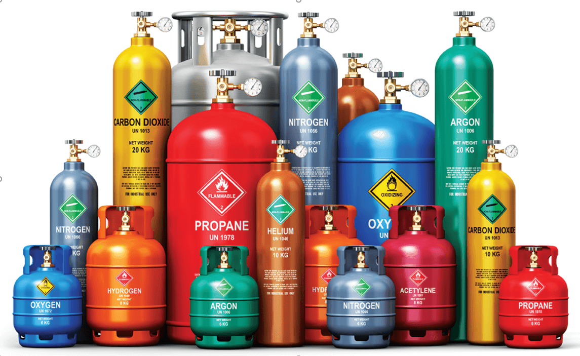 Industrial gas cylinders & refills with delivery near Rockford, IL