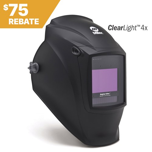 Miller Digital Elite™ Welding Helmet, Black (QR), ClearLight 4x #296765 Rebate
