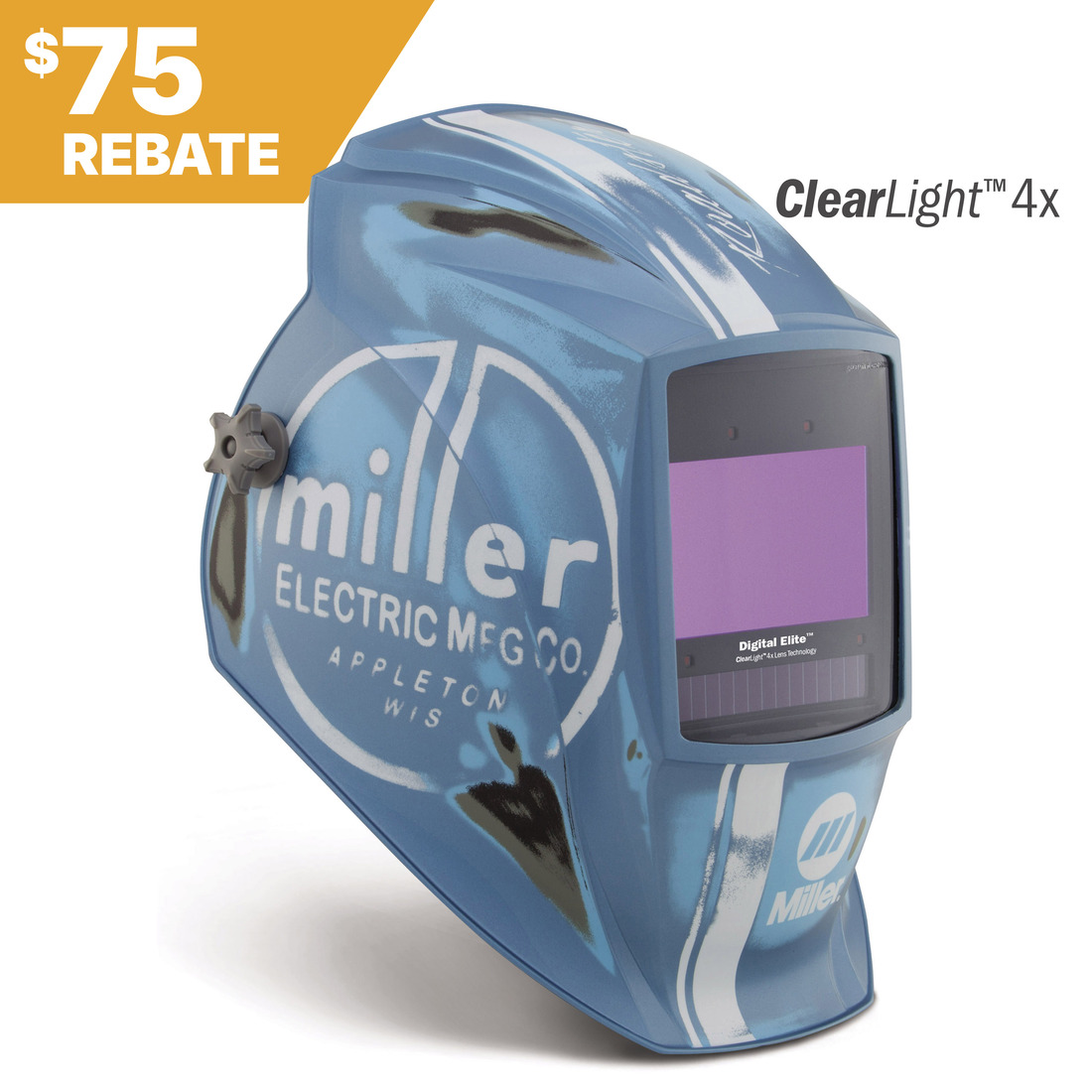 Miller Digital Elite™ Welding Helmet, Vintage Roadster, ClearLight 4x #296768 Rebate