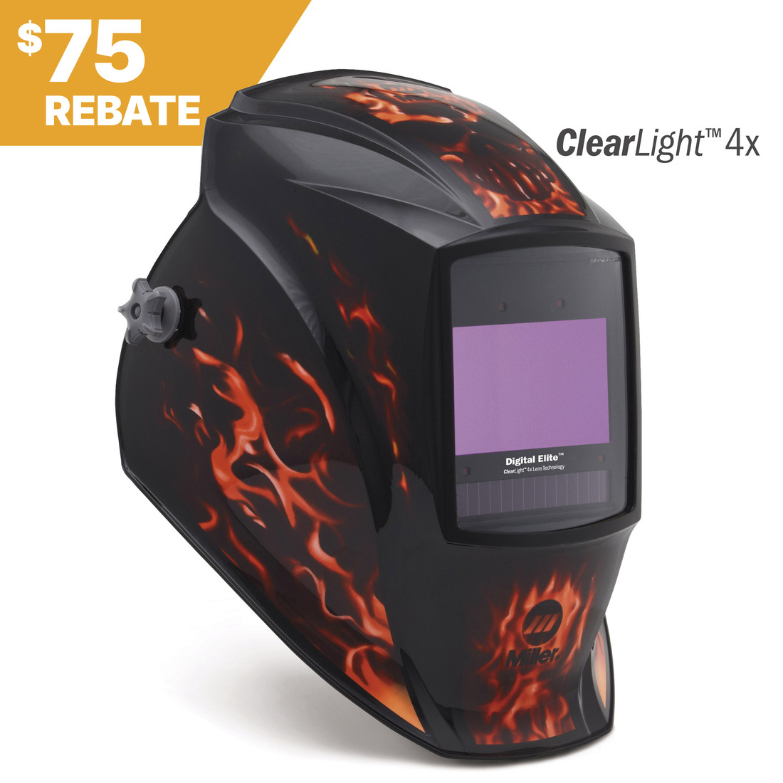 Miller Digital Elite™ Welding Helmet, Inferno, ClearLight 4x #296772 Rebate