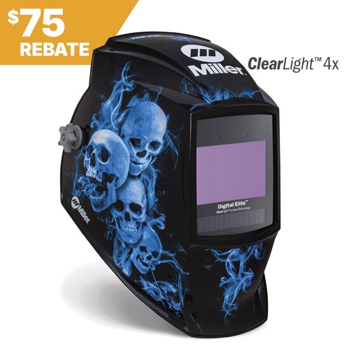 Miller Digital Elite™ Welding Helmet, Blue Rage II, ClearLight 4x #296774 Rebate