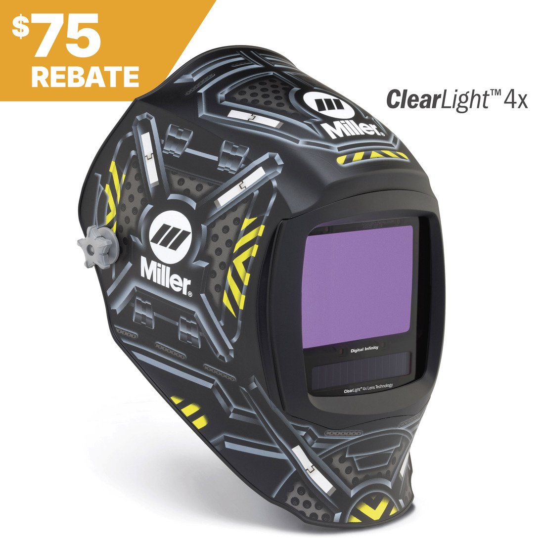 Miller Digital Infinity™ Welding Helmet, Black Ops, ClearLight 4x #296779 Rebate