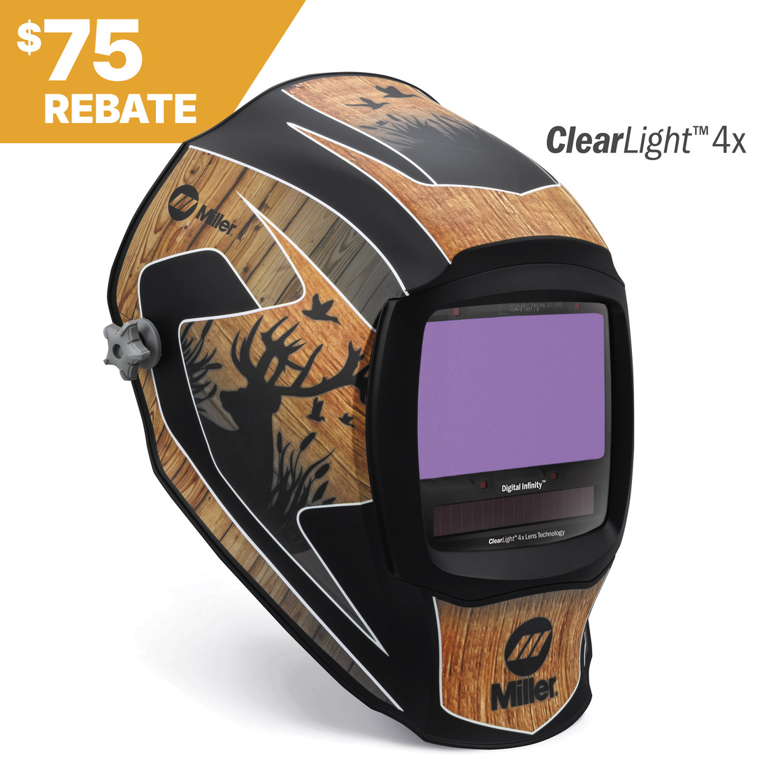 Miller Digital Infinity™ Welding Helmet, Outdoorsman, ClearLight 4x #296783 Rebate