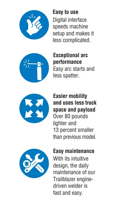 Miller Trailblazer 330 Engine-Driven Welder - Key Features