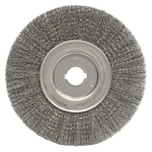 Weiler 10" Narrow Face Crimped Wire Wheel (2pk), .014" Steel Fill, 1-1/4" Arbor Hole #01259