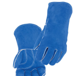 Black Stallion Split Cowhide Stick Glove with Palm Guard, Blue #113L