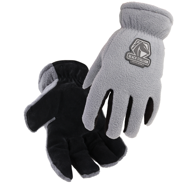 Revco Black Stallion FuzzyHand Split Cowhide & Polar Fleece Winter Glove #15FH-GRAY