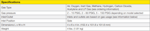 Specifications Victor Heavy Duty ""Edge"" Oxygen Regulator #0781-3601