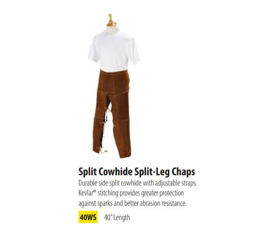 Black Stallion 40" Split Cowhide Split-Leg Chaps #40WS