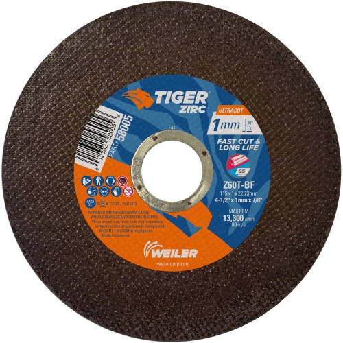 4-1/2" x 1mm TIGER ZIRC ULTRACUT Type 1 #58005 #804-58005 (pack of 50)