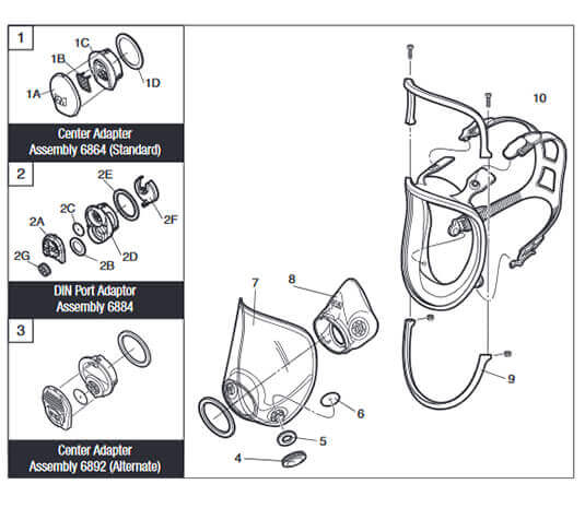 3M™ Reusable Full Face Mask Respirator, Small, Medium, or Large #70071617990, 70071618006, 70070709186 for Sale Online