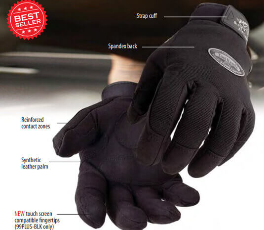 2XL 99PLUS-BLK Black Stallion ToolHandz Plus Original Black Mechanics Gloves