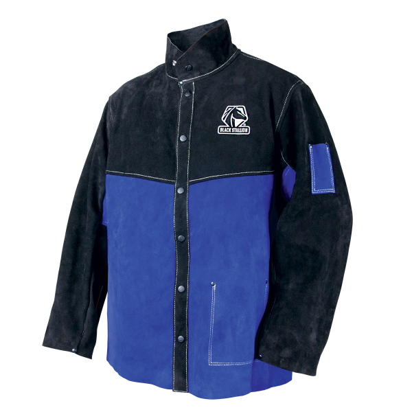 Black Stallion Color Block Leather Welding Jacket JL1030-BB