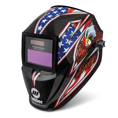 Miller Classic Series auto-darkening welding helmet: VS Liberty design