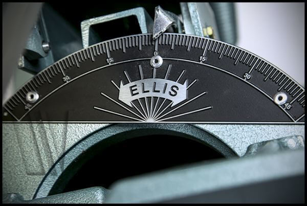 Ellis Mitre Band Saw provides a built in protractor for easy cutting Ellis Mitre Band Saw provides a built in protractor for easy cutting