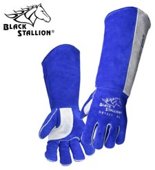 Revco Black Stallion Padded Long-Cuff Split Cowhide Stick Gloves - 21" #GS1321-BG