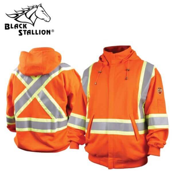 TruGuard™ 200 FR Cotton Hooded Sweatshirt, Reflectives, Orange #JF1332-OR