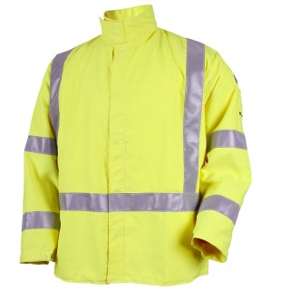 Revco ToolHandz 9 oz Flame Resistant Ansi Hi-Vis Arcweld Jacket With Silver Reflective #JF4312-HY