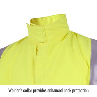 Revco Arcweld Jacket With Silver Reflective Collar for Protection #JF4312-HY Revco Arcweld Jacket With Silver Reflective Collar for Protection #JF4312-HY