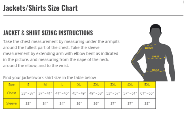 JH1016-NB Size Chart