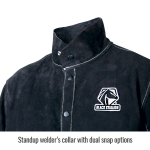 Black Stallion Color Block Leather Welding Jacket JL1030-BB standup collar