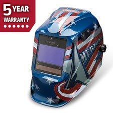 Lincoln Electric Viking 2450 helmet with patriotic American flag design