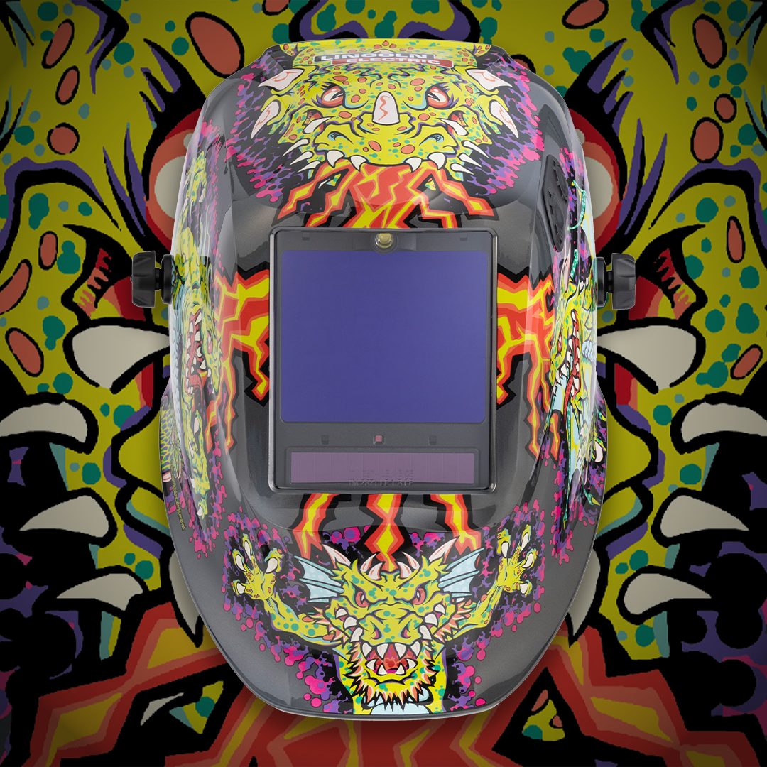 design of the Lincoln Electric VIKING™ 3350 ADV Welding Helmet Replacement Shell, Mythical™, KP5757-2