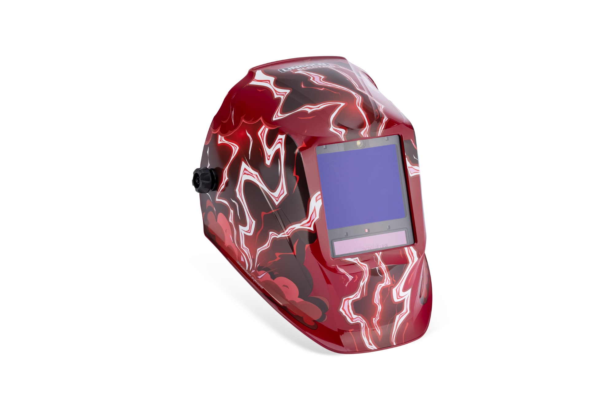 front right view of the Lincoln Electric VIKING™ 3350 ADV Welding Helmet, Red Strike™, K5754-5
