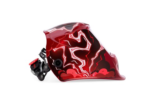 alternate side view of the Lincoln Electric VIKING™ 3350 ADV Welding Helmet, Red Strike™, K5754-5