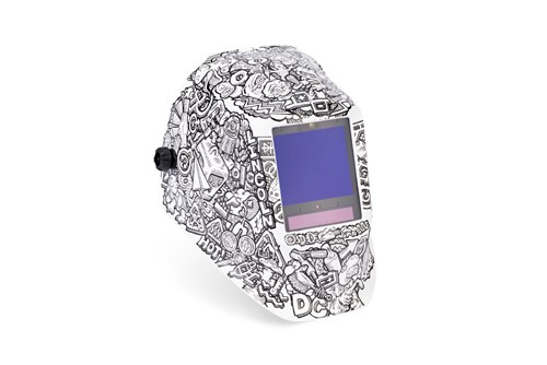 front right view of the Lincoln Electric VIKING™ 3350 ADV Welding Helmet, Graffiti™, K5760-5