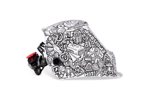 side view of the VIKING™ 3350 ADV Graffiti™ Welding Helmet Replacement Shell