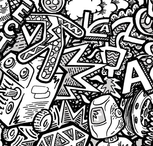 design close up for the VIKING™ 3350 ADV Graffiti™ Welding Helmet Replacement Shell