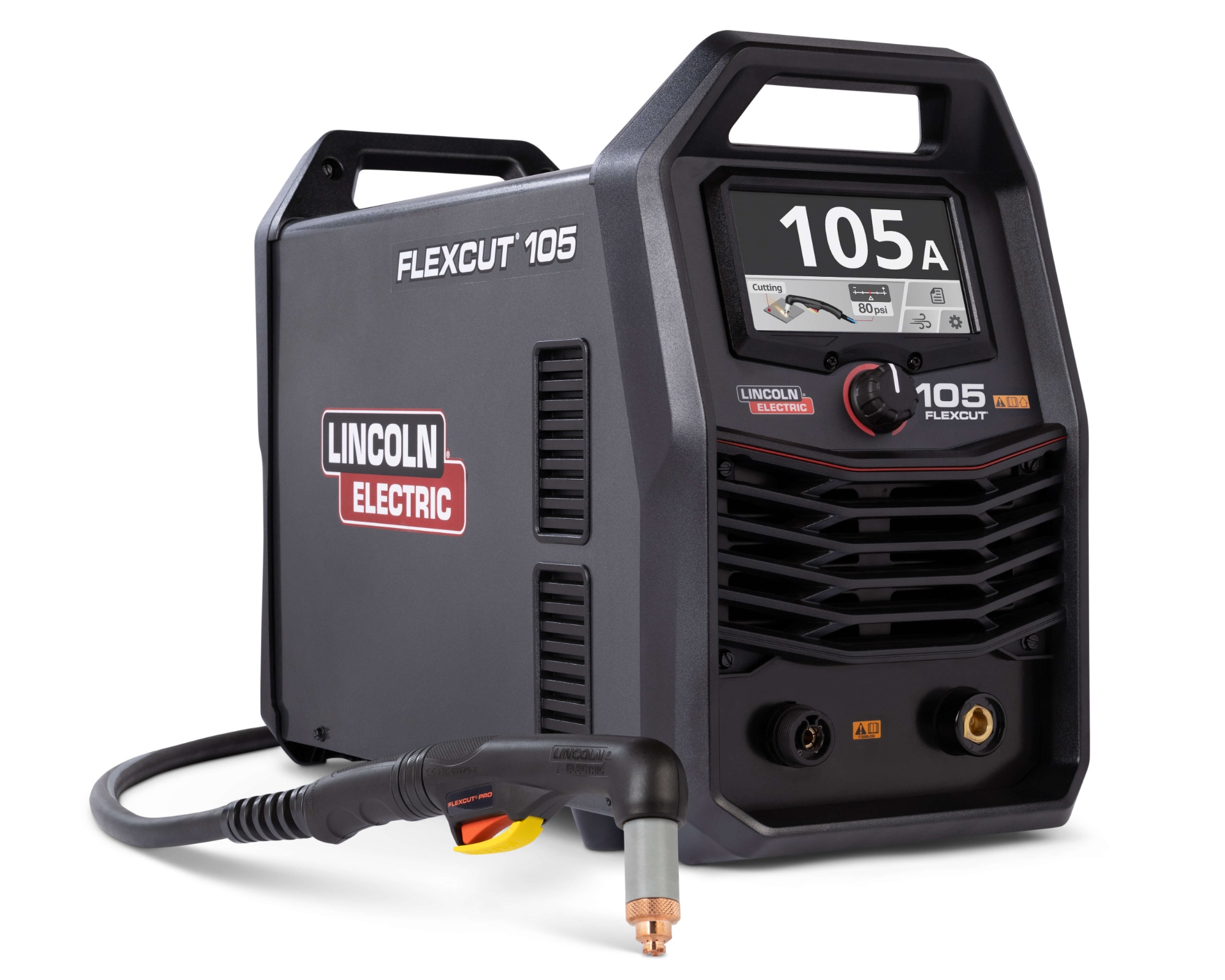 front right view of the Lincoln FlexCut 105 Plasma Cutter, 25ft Mechanized Torch, K5827-M