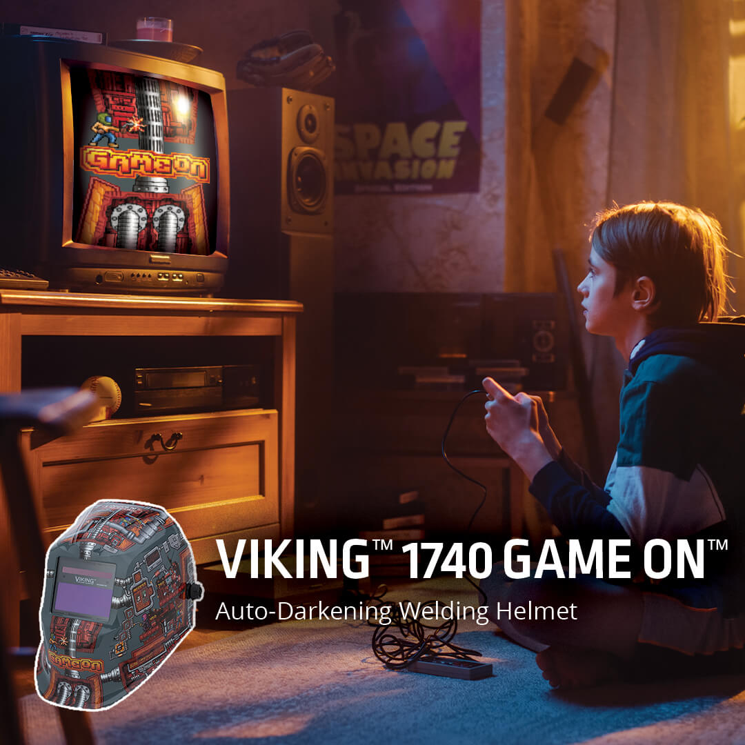 Lincoln Electric "Game On" 8-bit video game style welding helmet
